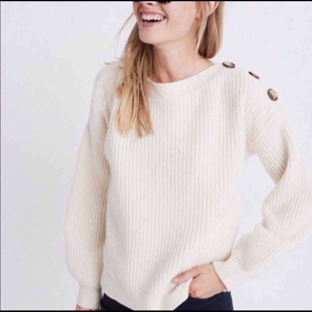 Madewell Boatneck Button Sweater